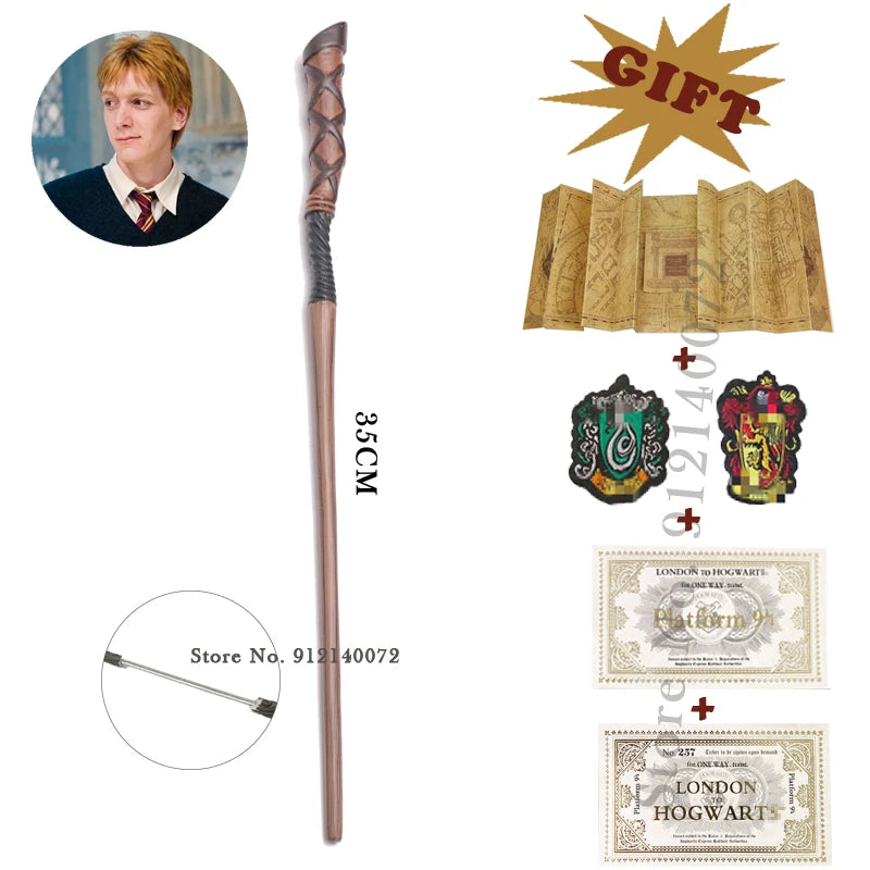 Harrypotter Metal Core Wand With Free Gift of Mauraders Map, 2 House Labels and Platform Ticket