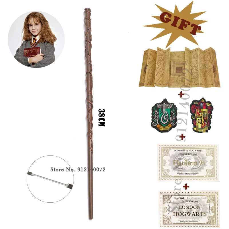 Harrypotter Metal Core Wand With Free Gift of Mauraders Map, 2 House Labels and Platform Ticket