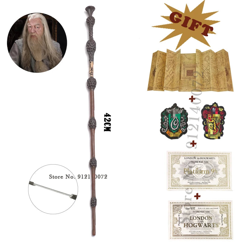 Harrypotter Metal Core Wand With Free Gift of Mauraders Map, 2 House Labels and Platform Ticket