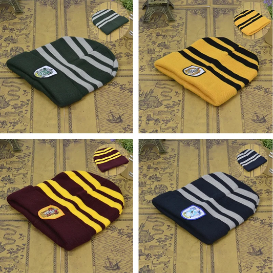 Harry Potter Houses Beanies – Gryffindor, Slytherin, Hufflepuff and Ravenclaw Beanies for Hogwarts Fans